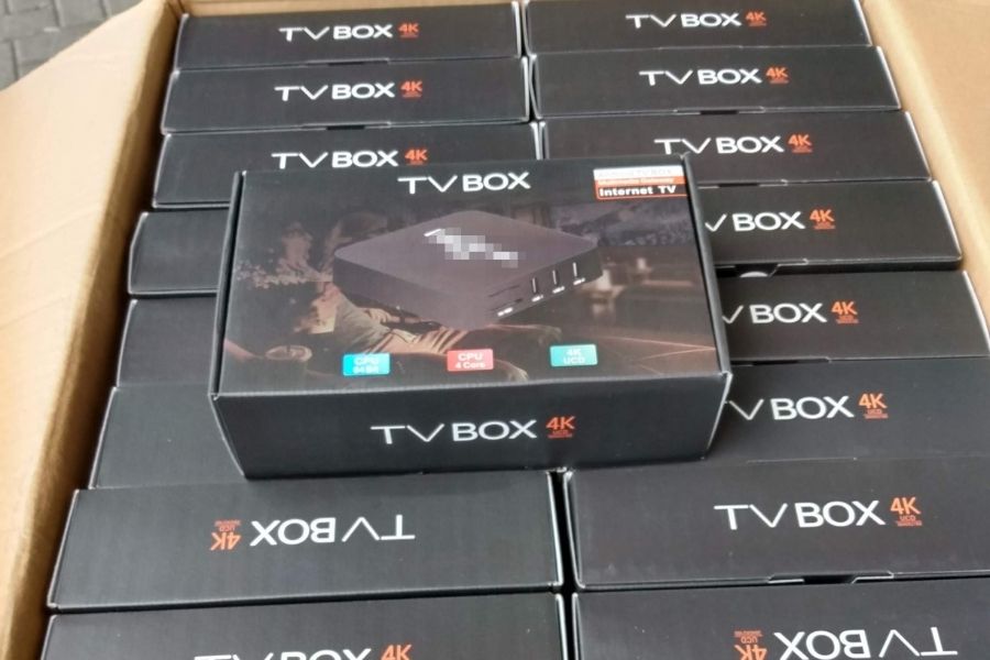 Carga de TV Box apreendida no Porto de Santos