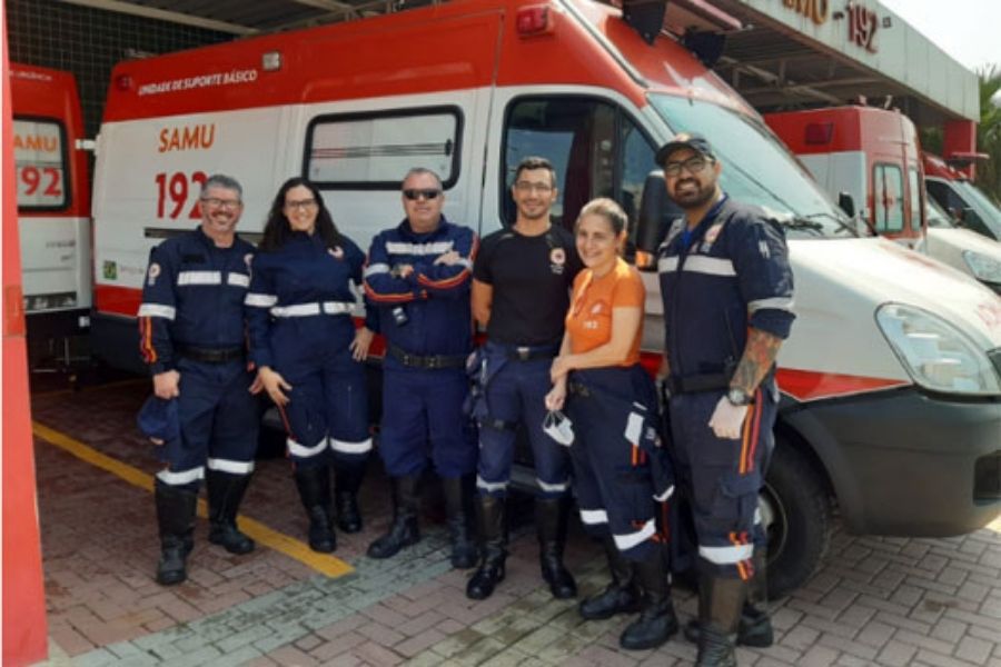 equipe samu parto praia grande