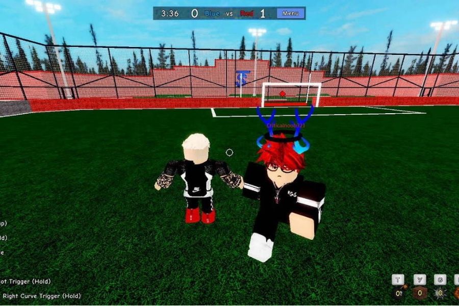 eu tava jogando um jogo de futebol no Roblox e eu ganhei de um