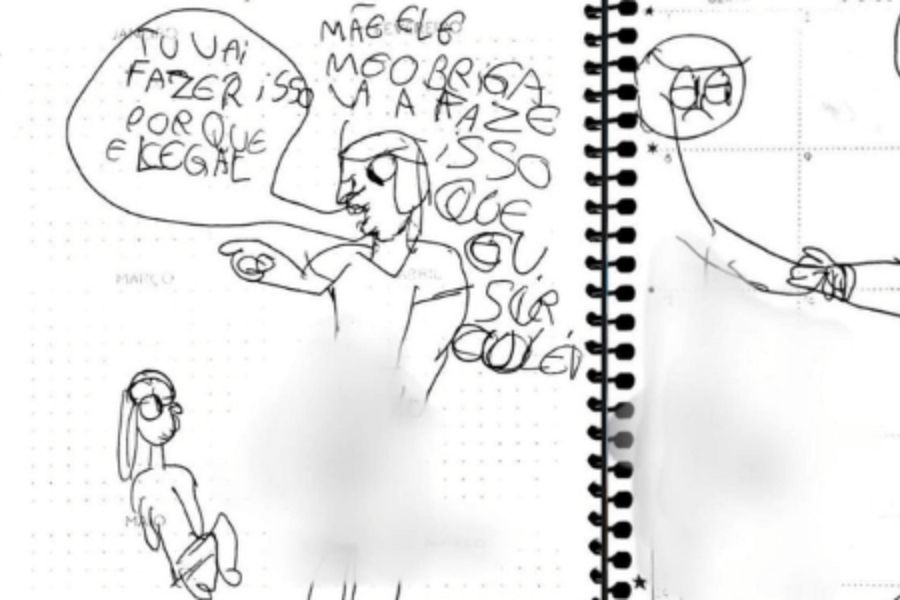 Filhas denunciam estupros do pai com desenho e recado de 'socorro' em caderno