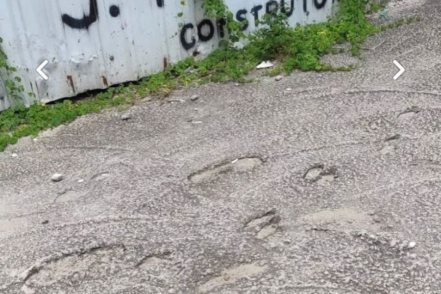 Idosa fratura nariz após cair em calçada esburacada em Praia Grande; VÍDEO