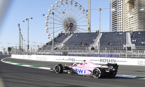 epa09849203 French Formula One driver Esteban Ocon of Alpine F1 Team during a practice session for the Formula One Grand Prix of Saudi Arabia on the Corniche Circuit in Jeddah, Saudi Arabia, 25 March 2022.  EPA/STR