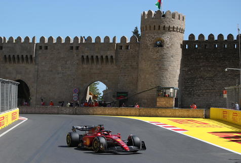 epa10005940 Monaco's Formula One driver Charles Leclerc of Scuderia Ferrari in action during the practice session of the Formula One Grand Prix of Azerbaijan at the Baku City Circuit in Baku, Azerbaijan, 10 June 2022. The Formula One Grand Prix of Azerbaijan will take place on 12 June 2022.  EPA/ALI HAIDER