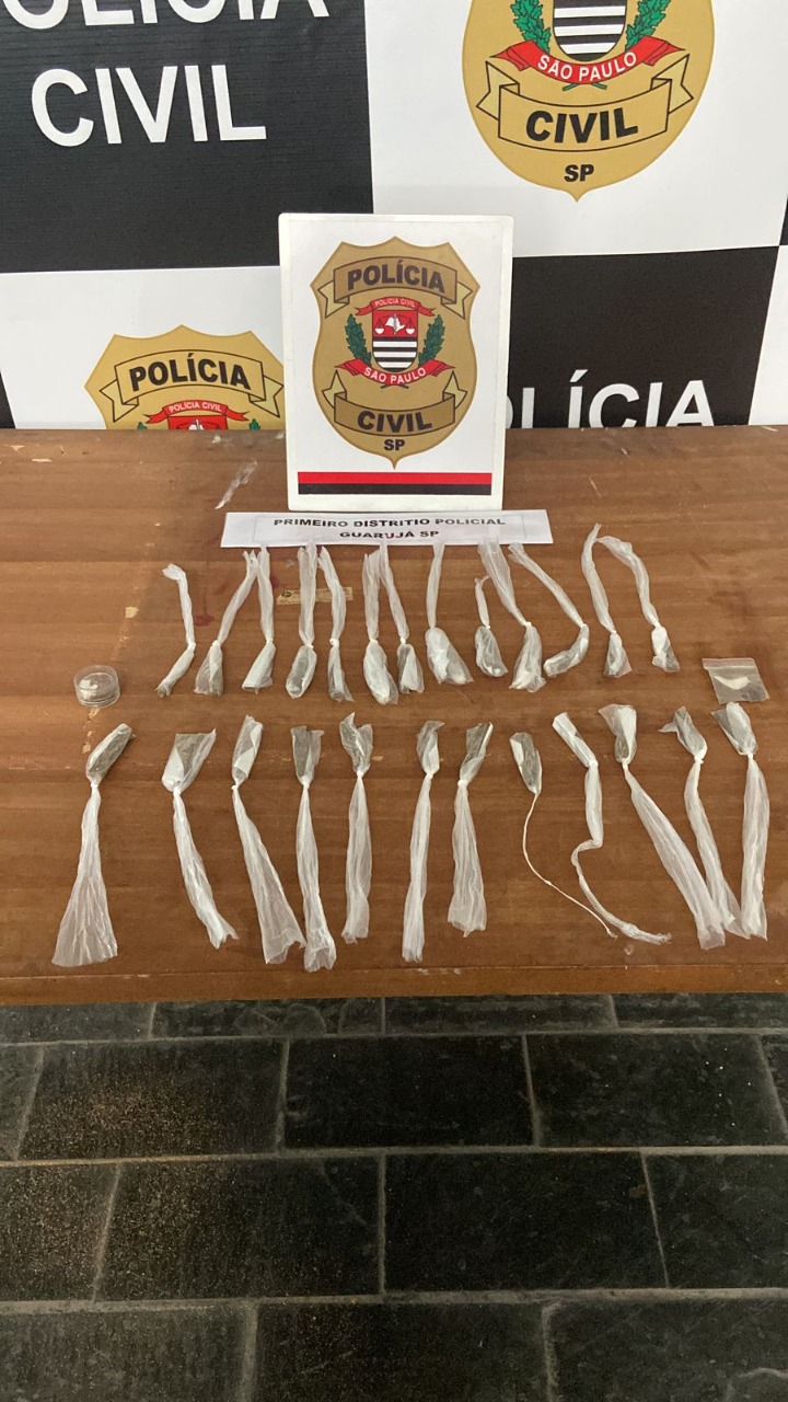 Polícia Civil prende em flagrante suspeito de tráfico de drogas em Guarujá