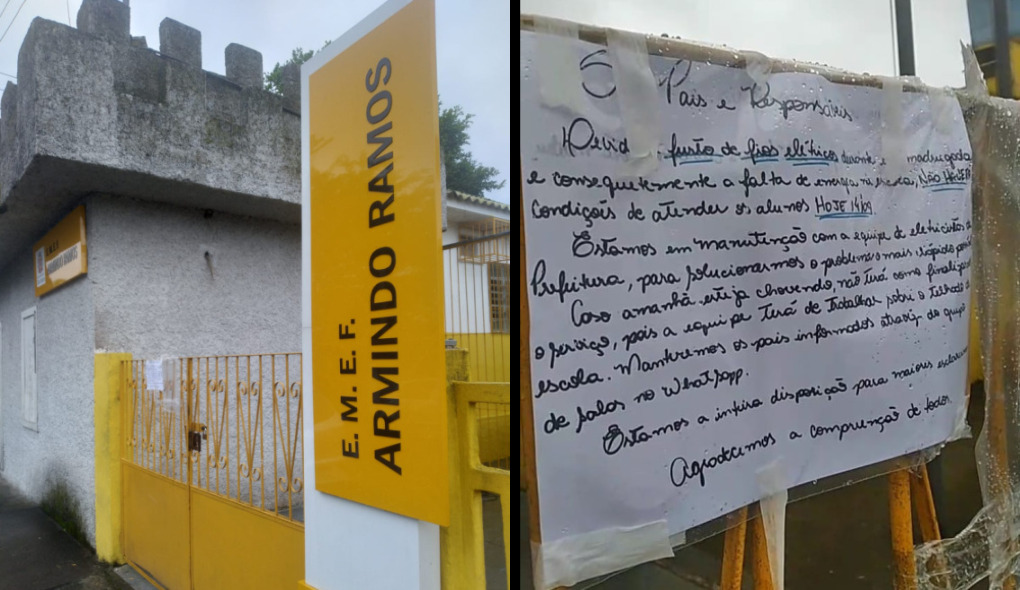 Escola de São Vicente fica sem aula devido aos furtos em cabos de energia