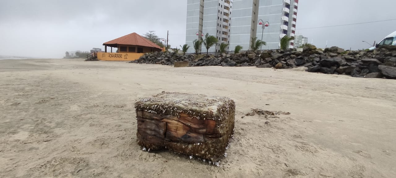 Fardo de borracha, vinda de navio nazista  naufragado, é encontrada no litoral Paulista