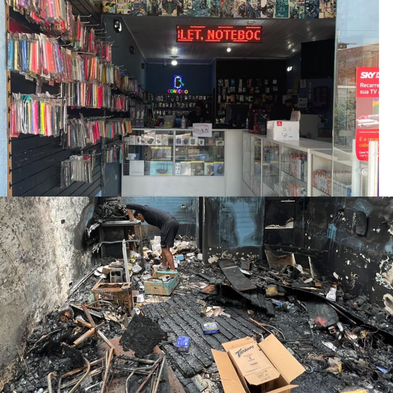 Casal tem loja roubada e em menos de um mês destruída por um incêndio faz vaquinha nas redes sociais