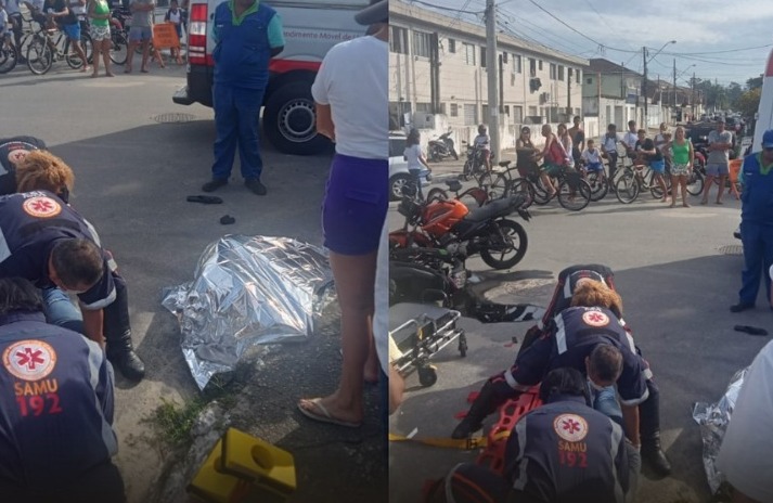 Passageira morre após acidente entre duas motos em Praia Grande; Vídeo