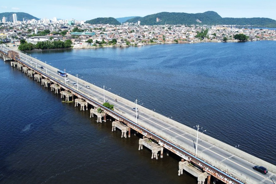 Avanço das obras do VLT na Área Continental faz Ponte dos Barreiros funcionar em operação 'Pare e Siga'