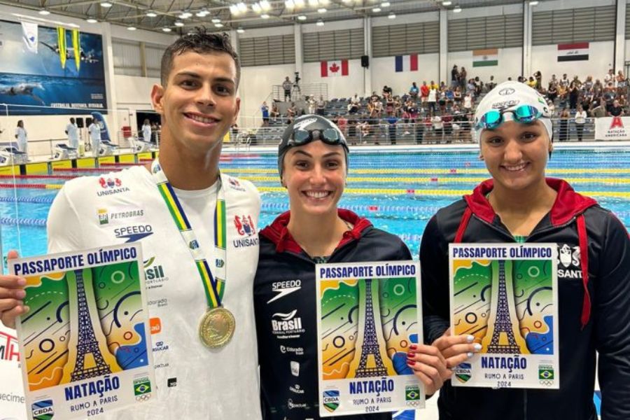 Natação Unisanta classifica três nadadores para Olímpiadas de Paris