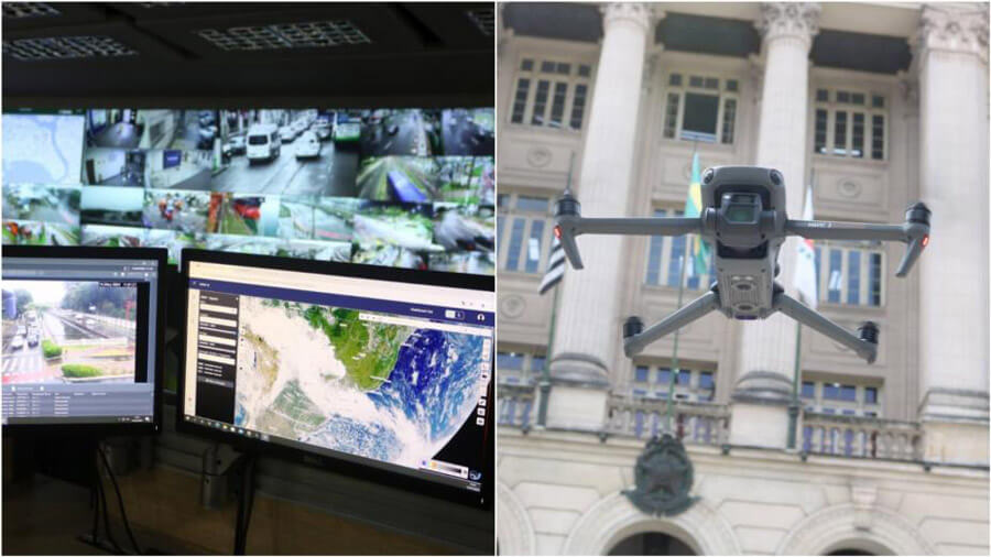 Santos utiliza CCO e drone para monitoramento preventivo de áreas de risco