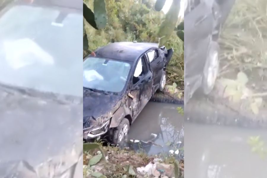 Idoso desaparece e carro é encontrado abandonado em canal após acidente; Vídeo