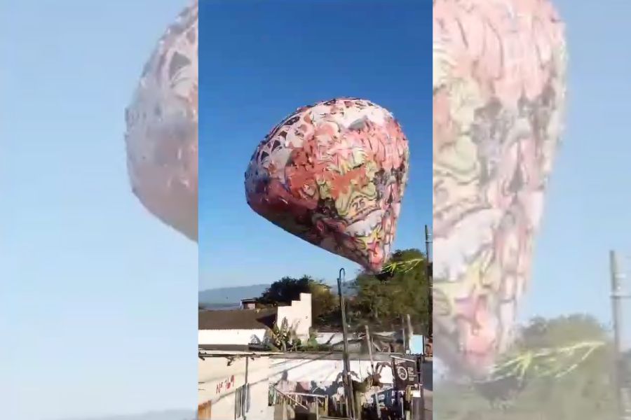 Balão assusta moradores ao cair sobre casa em São Vicente