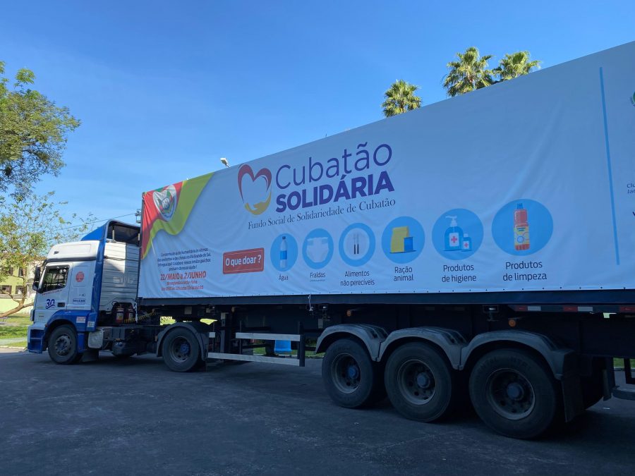 Carreta solidária parte de Cubatão com 28 toneladas de donativos para o RS