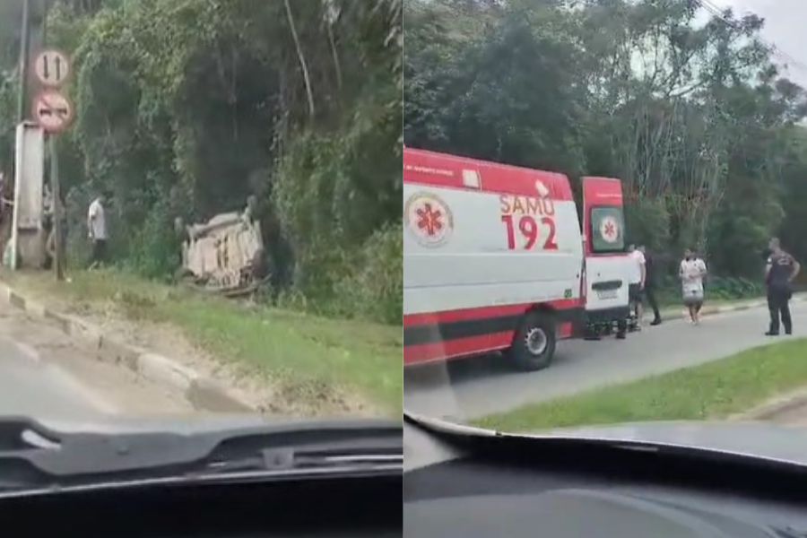 Três pessoas ficam feridas depois de acidente em Bertioga; Vídeo