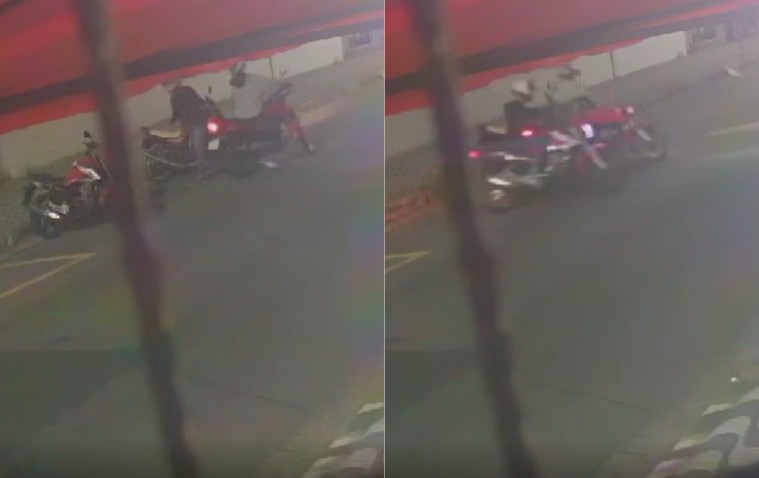 Dupla furta moto em via movimentada no Centro de São Vicente; VÍDEO