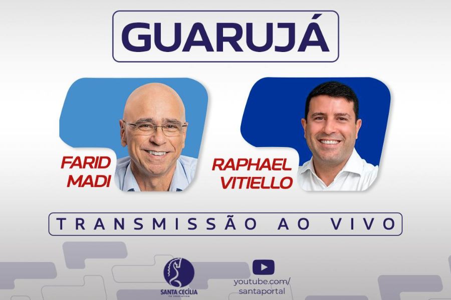 Santa Cecília TV transmite debate com candidatos a prefeito de Guarujá nesta segunda