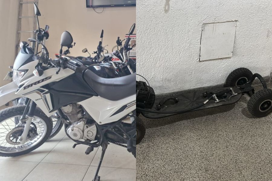 Polícia recupera skate elétrico e motocicleta roubados em operações específicas