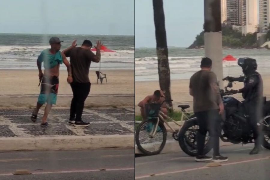 GCM de Guarujá impede assalto à mão armada na Praia das Astúrias; Vídeo