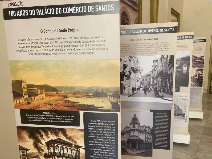 Exposição celebra o centenário da sede da Associação Comercial de Santos