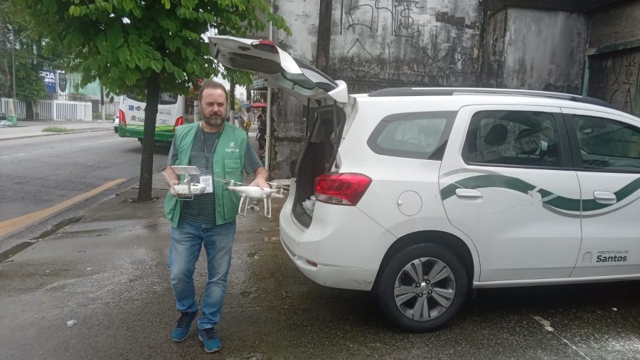 Combate ao Aedes em Santos ganha reforço de drone