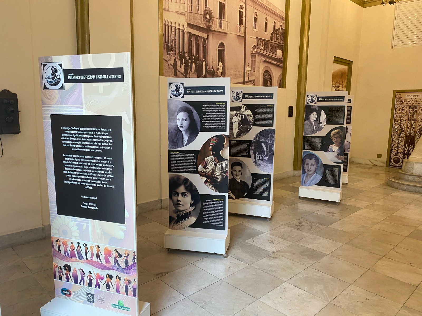 Exposição na Associação Comercial de Santos celebra mulheres que marcaram a história da cidade