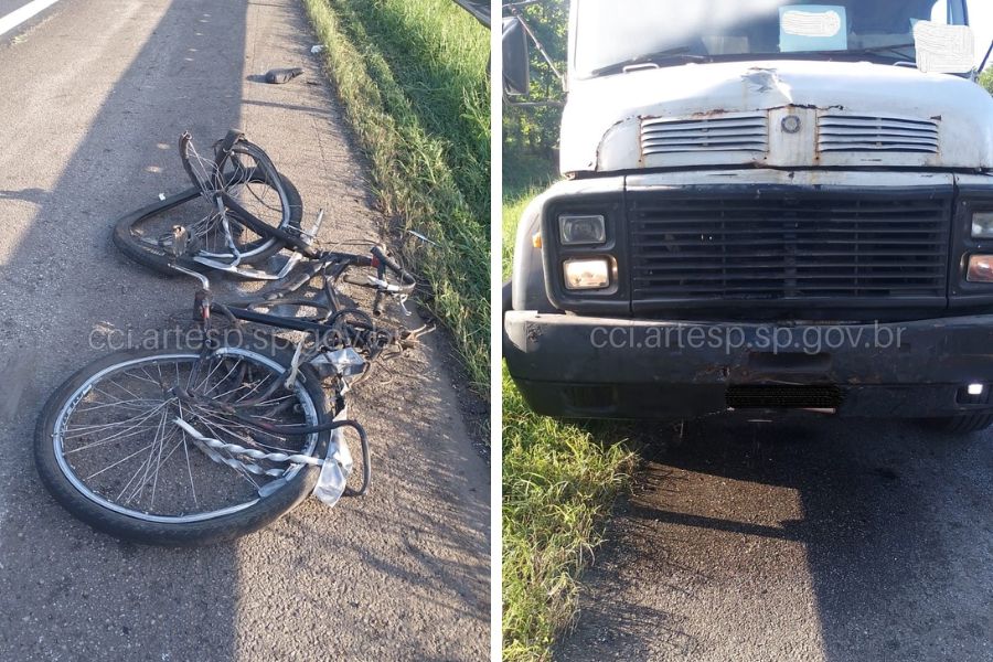 Ciclista morre após ser atropelado por caminhão na Anchieta