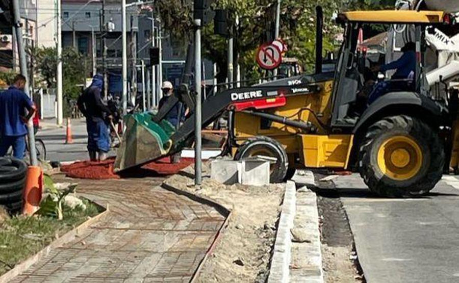 Em etapa de concretagem, obras em ciclovia de Santos serão concluídas em abril