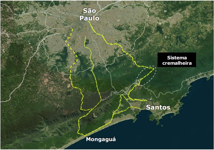 Governo de SP divulga trajetos de trem que vai ligar SP a Santos