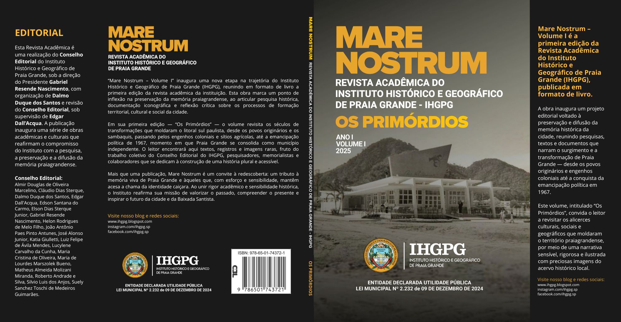 Revista “Mare Nostrum – Volume I” celebra os primórdios da história praiagrandense e marca nova fase editorial do IHGPG