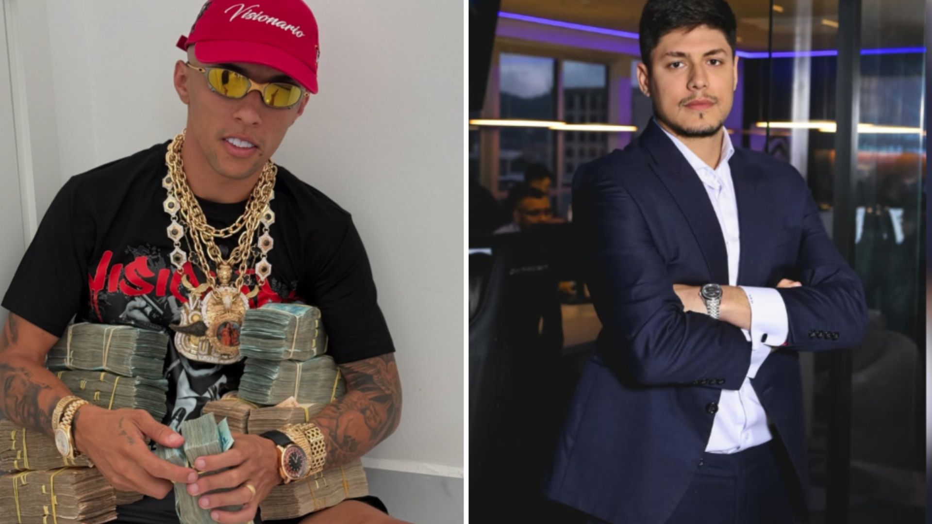 Bruno Alexssander Souza Silva, o Buzeira (à esq.) e Rodrigo Morgado (à dir.). Reprodução/Instagram
