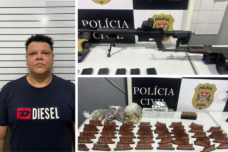 Casa usada como paiol do PCC tinha armas de guerra e mais de mil munições em Guarujá