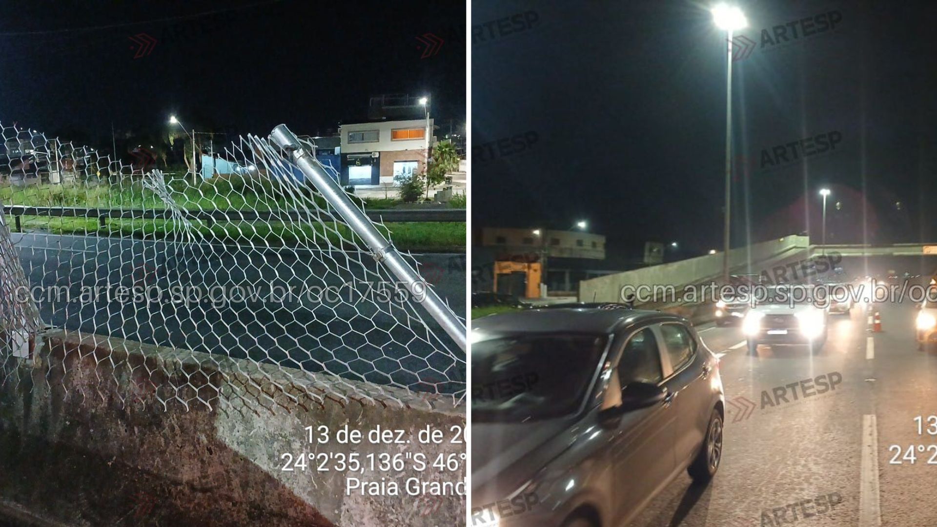 Andarilho invade pista após romper tela e morre atropelado em rodovia de Praia Grande