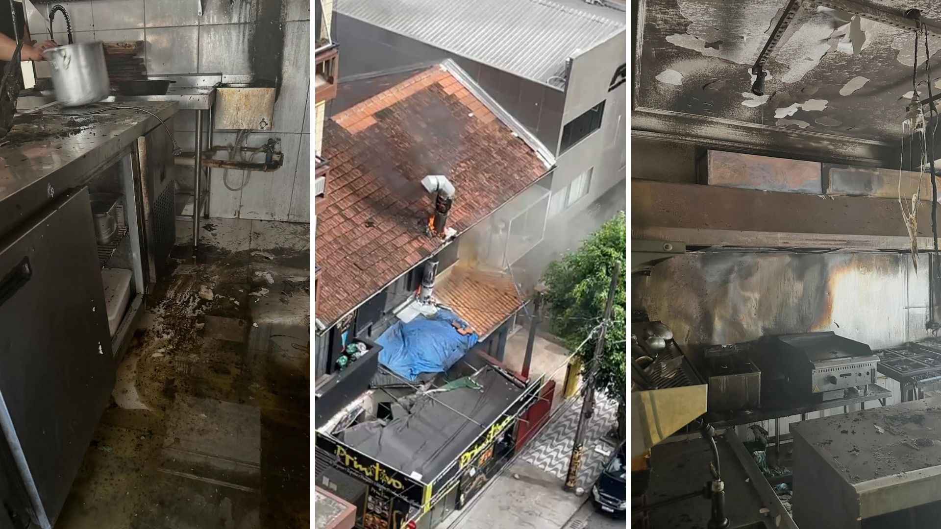 Incêndio destrói cozinha de restaurante e mobiliza campanha de arrecadação em São Vicente