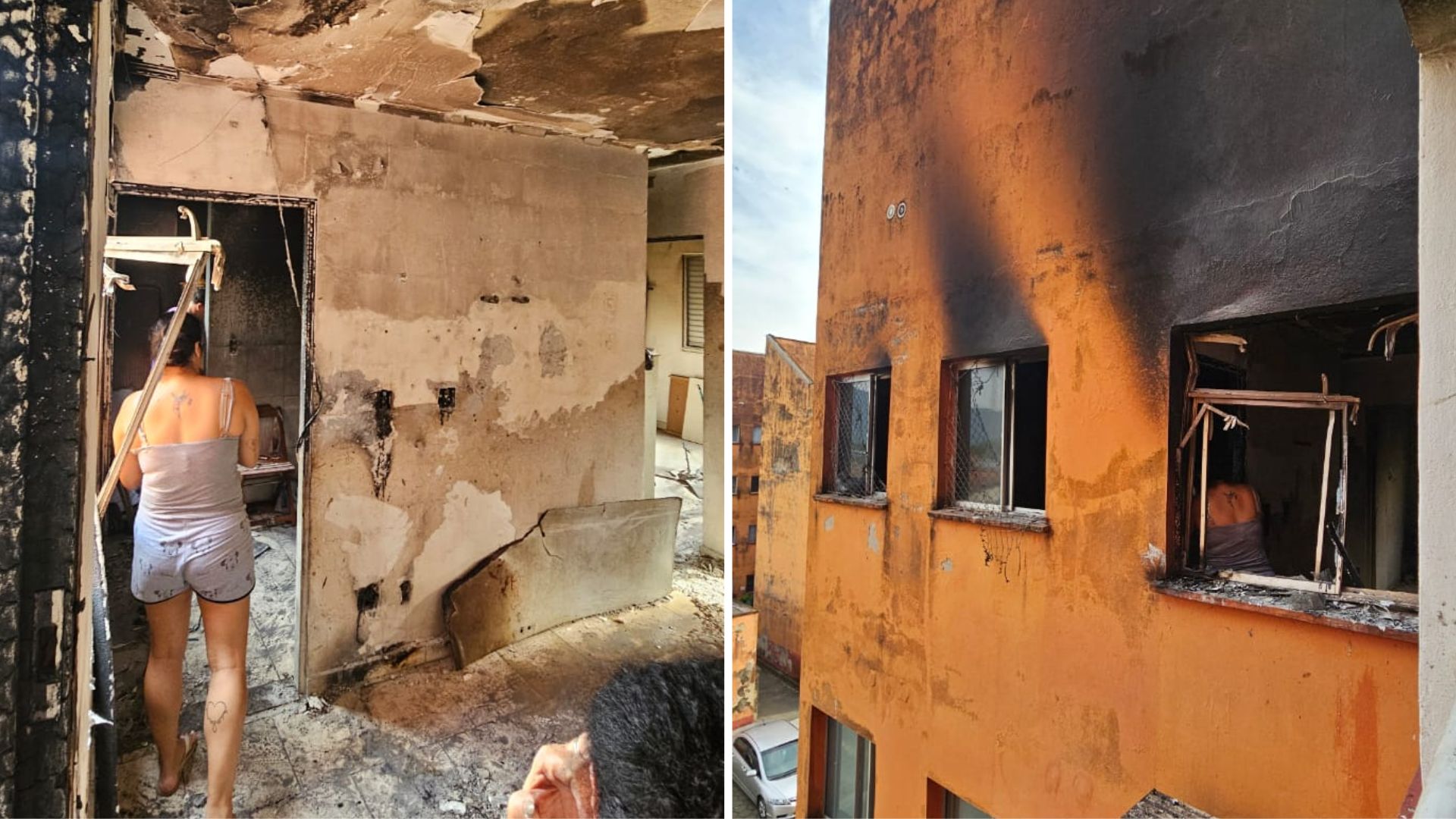 Crianças ficam sozinhas, apartamento pega fogo e mãe é presa em Praia Grande; VÍDEO