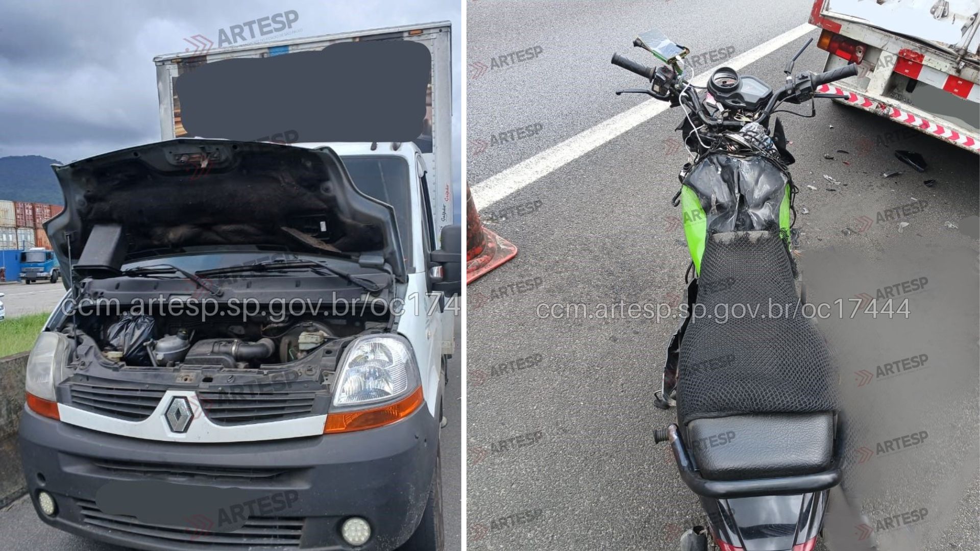 Motociclista morre após bater em utilitário parado por pane em rodovia de São Vicente
