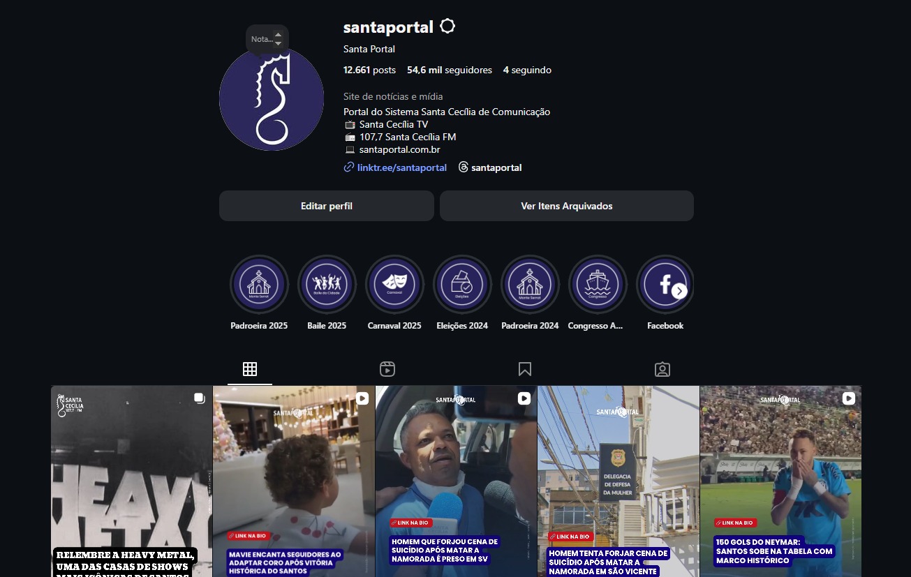 Meta admite erro e reativa Instagram do Santa Portal após três semanas de bloqueio