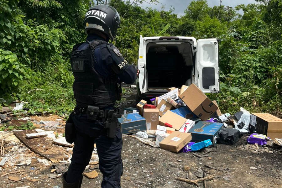 Carga roubada com quase 70 mercadorias é recuperada no Parque Bitaru, em São Vicente