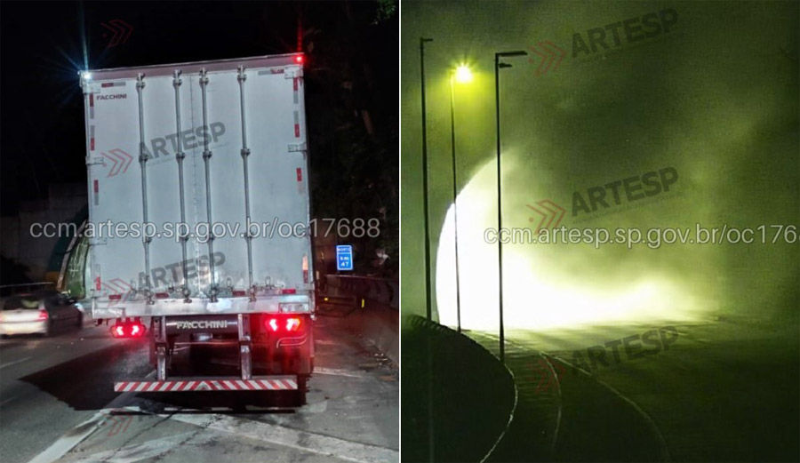 Pane em caminhão causa 'nuvem de fumaça' em túnel e impede passagem de veículos na Imigrantes