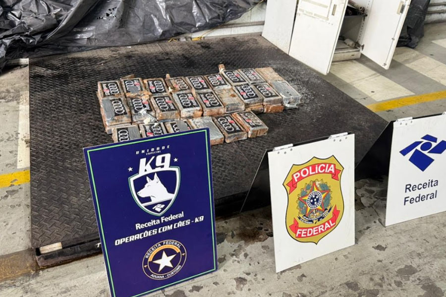 Cocaína escondida em contêiner de açaí congelado é apreendida no Porto de Santos; VÍDEO