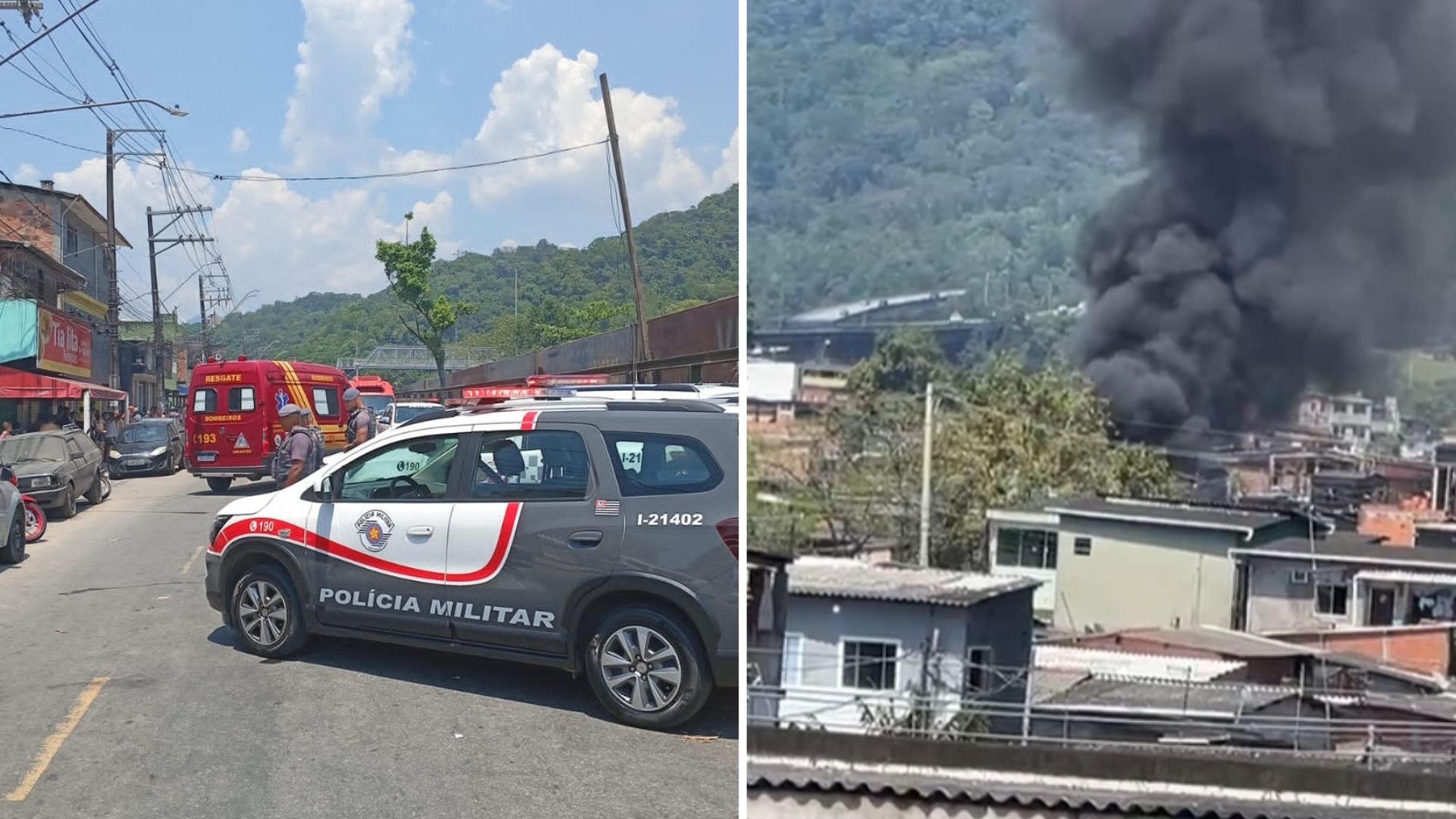 Incêndio atinge 11 moradias em comunidade de Cubatão e deixa quatro vítimas; VÍDEO