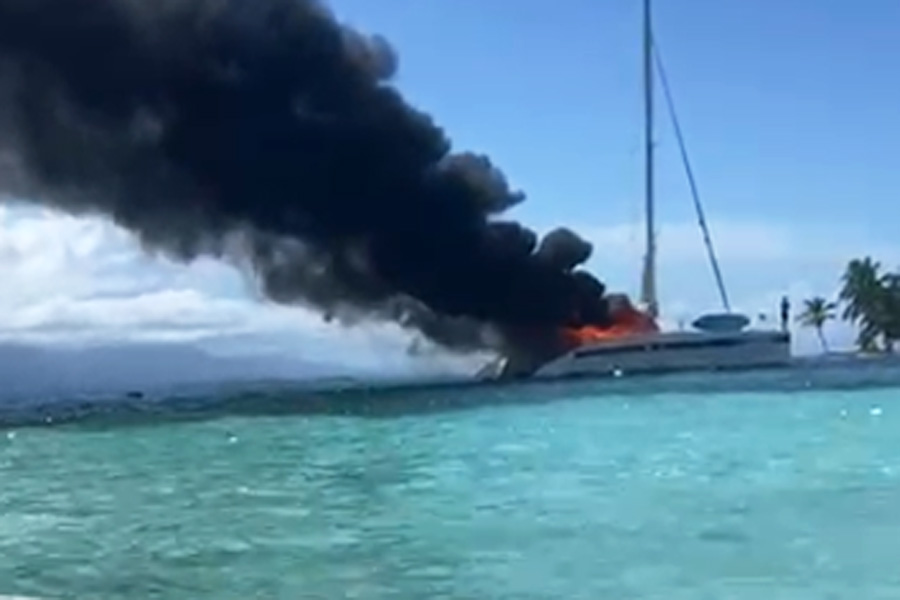 Santistas sobrevivem a naufrágio e incêndio de embarcação em ilha no Panamá; VÍDEO