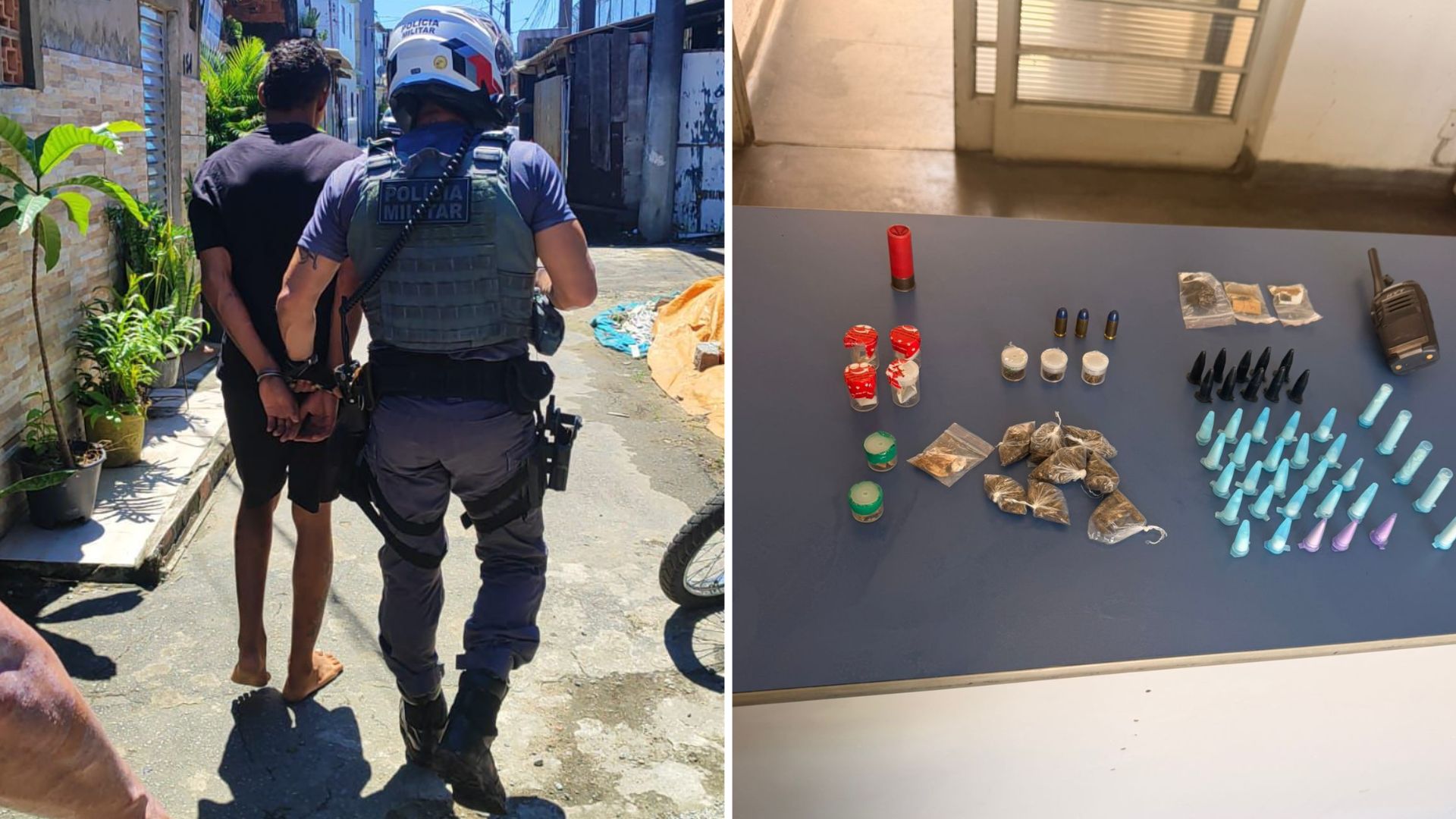 Operação Impacto prende suspeito e apreende drogas, munições e materiais do tráfico em Santos