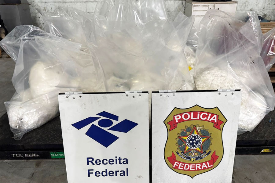 Receita Federal intercepta 240 kg de cocaína em carga de óleo de soja no Porto de Santos; VÍDEO