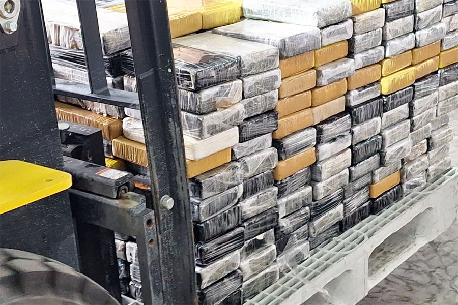 Carga de 461 kg de cocaína é apreendida em carregamento de papel no Porto de Santos