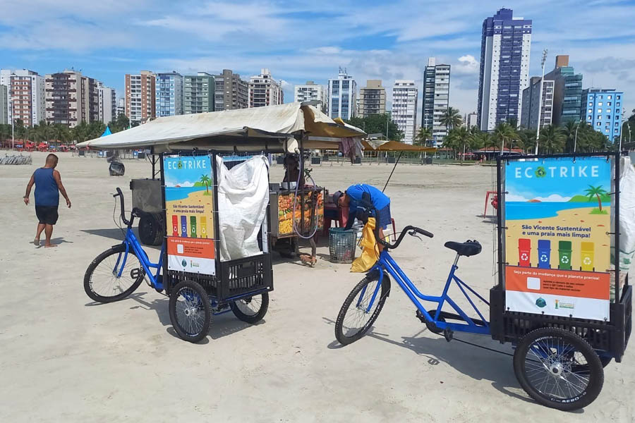 Projeto ecológico transforma coleta seletiva nas praias de São Vicente