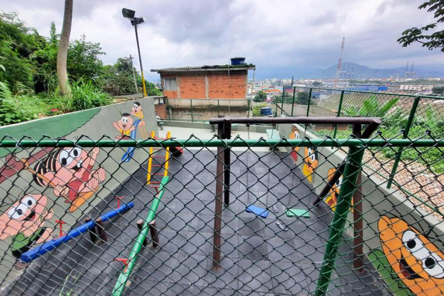 Antiga área de ocupações irregulares vira ponto de lazer no Morro Vila Fátima, em Santos