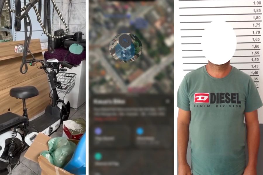 Bicicleta elétrica furtada é rastreada por AirTag e recuperada pela polícia em São Vicente