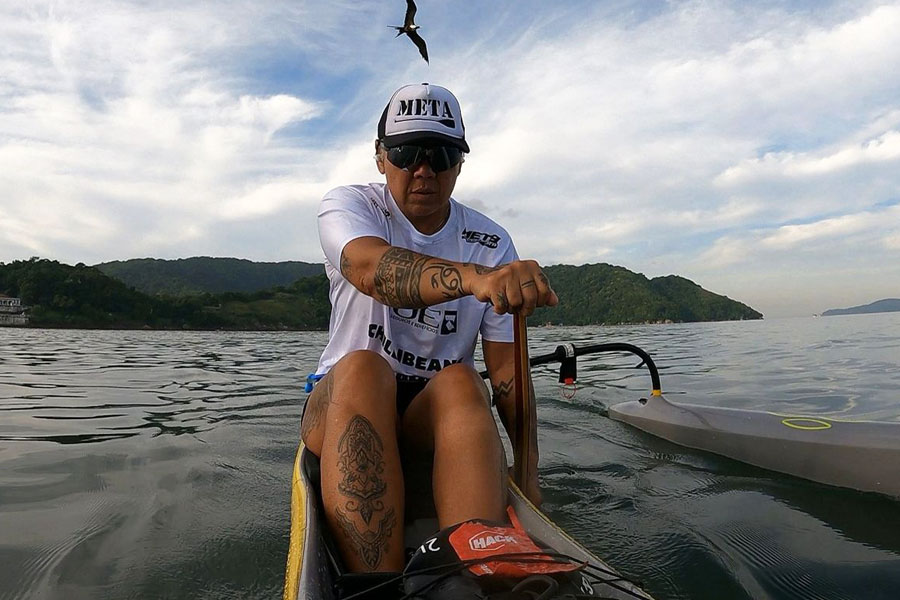 Após adiamento, canoísta de Santos vai cumprir desafio de remar por 25 horas ininterruptas