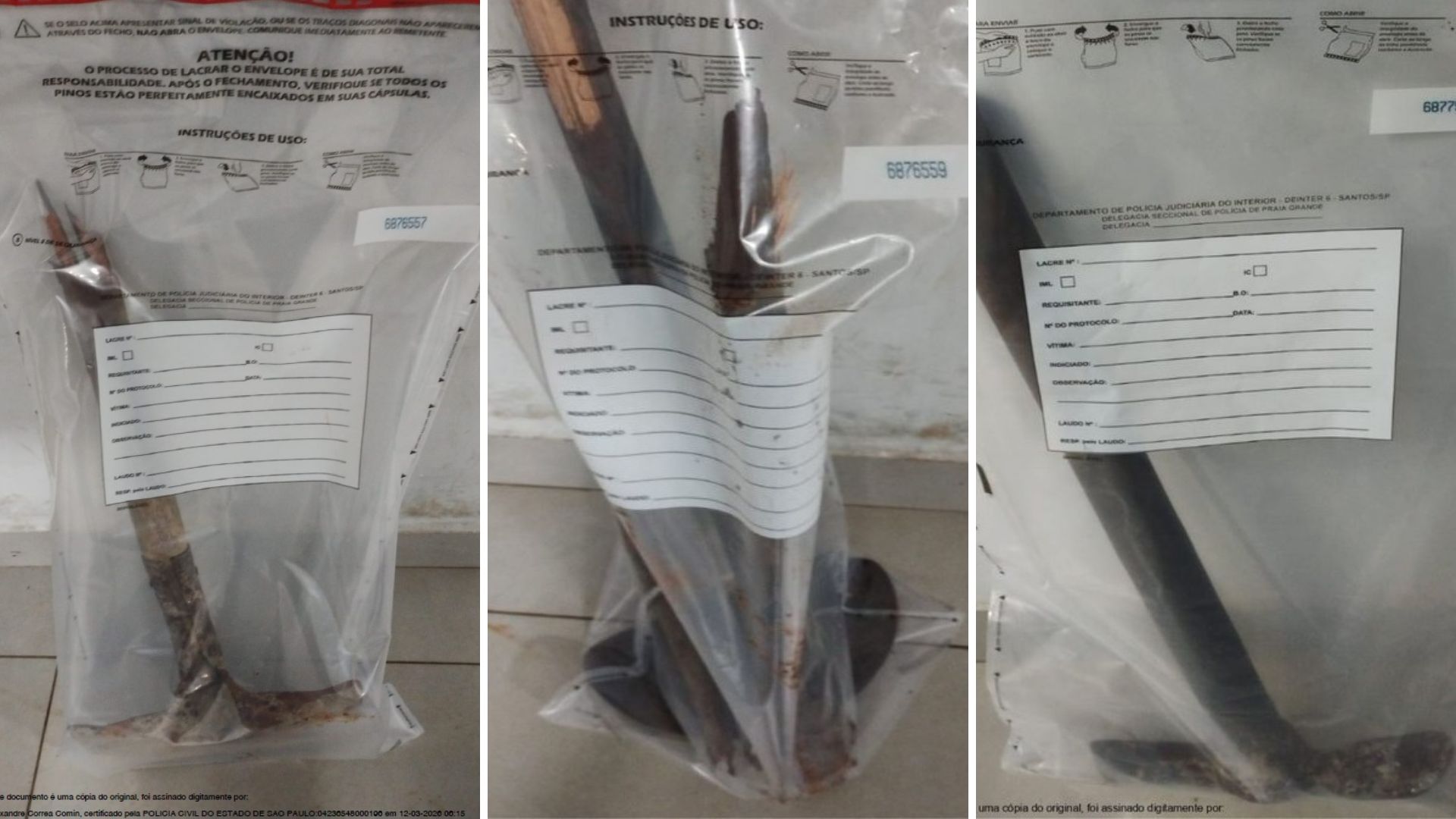 Homem é preso após agredir companheira com golpes de picareta e enxada em Praia Grande